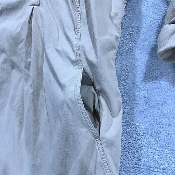 Duluth Trading Breezeshooter Shirt Dress M Ripstop Roll Tab Snaps Beige - Picture 6 of 9